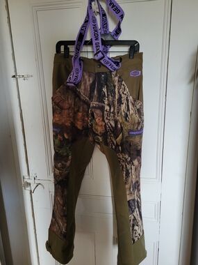 Small Soft Shell Hunting Pants with Purple Accents